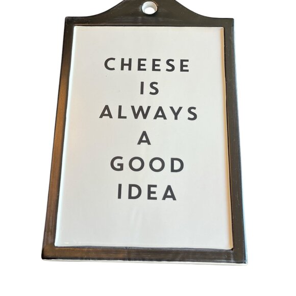 INDIGO Ceramic Cheese Plate 'Cheese Is Always A Good Idea' Charcuterie - Picture 3 of 7